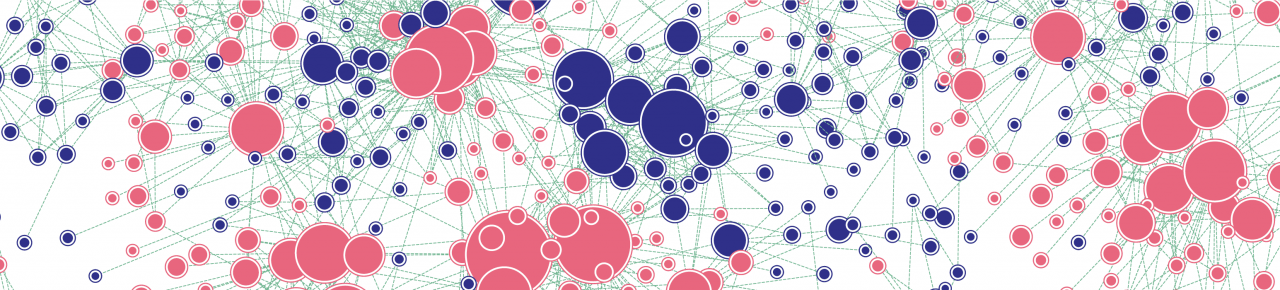 Schematic representation of data as bubbles with connecting lines